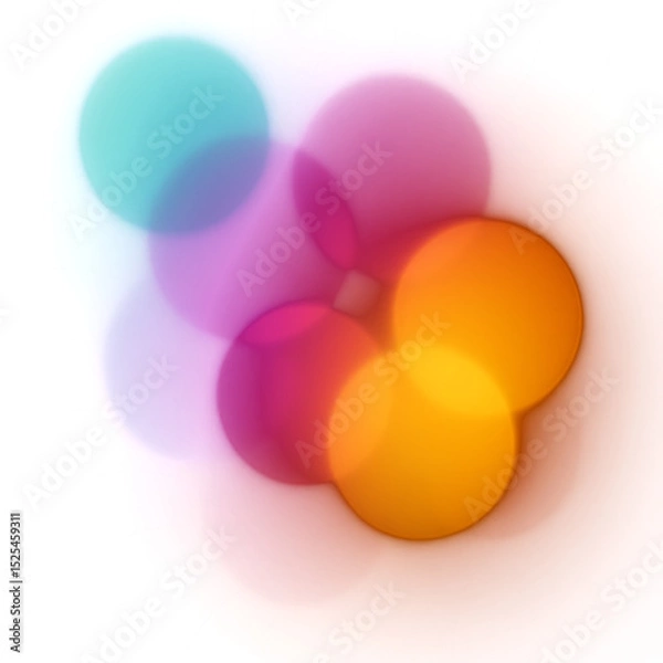 Fototapeta Vibrant Colorful Bokeh Circle Lights Effect  for Festive Design Use PNG