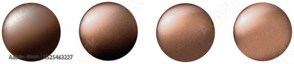 Fototapeta A set of brown metallic spheres with a soft lighting gradient and a slight highlight in the upper left corner, creating a realistic effect of volume and depth.