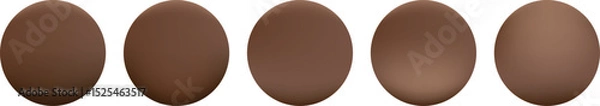 Fototapeta Set of brown metal ball with soft gradient lighting, creating a realistic effect of volume and depth grainy