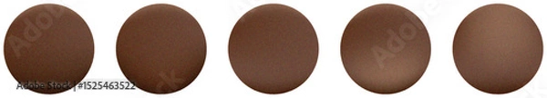 Fototapeta Set of brown metal ball with soft gradient lighting, creating a realistic effect of volume and depth grainy