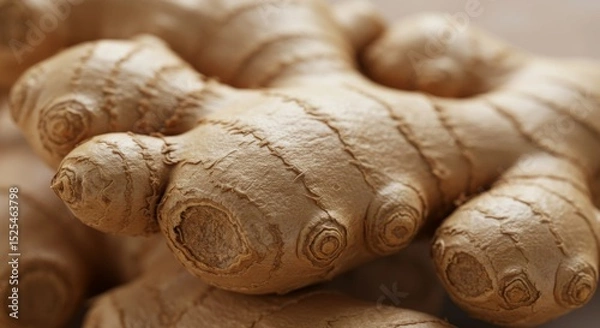 Fototapeta Close-up of Fresh Brown Ginger Root