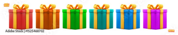Fototapeta Vector set of realistic isolated present gift box on white background. Concept of holidays like Happy Birthday, Christmas and New Year.
