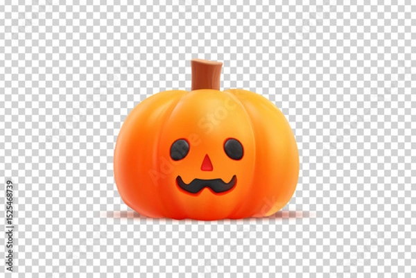 Fototapeta Vector realistic isolated Halloween pumpkin on the transparent background.