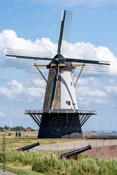 Obraz Oranjemolen corn mill in Vlissingen, Netherlands