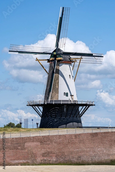 Obraz Oranjemolen corn mill in Vlissingen, Netherlands