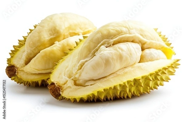 Obraz Durian fruit showing soft yellow pulp