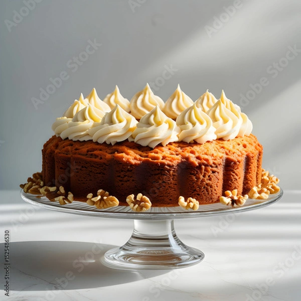 Fototapeta So sweet Carrot Cake isolated on transparent background