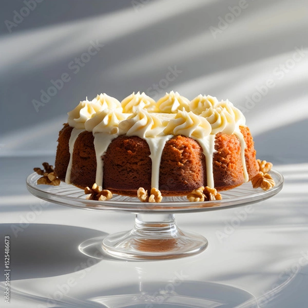 Fototapeta So sweet Carrot Cake isolated on transparent background