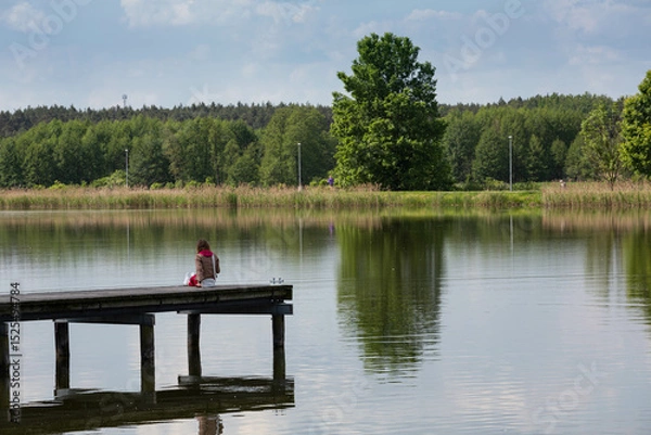 Obraz Dziewczyna na molo 