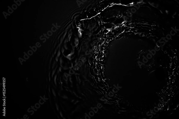 Fototapeta Image of black water surface with waves.