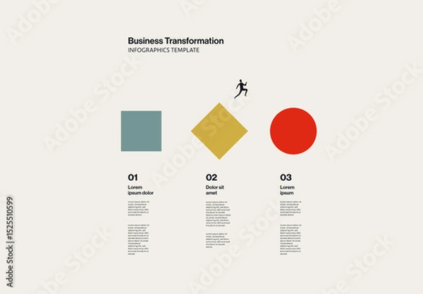Fototapeta Business Transformation Infographic Template with Geometric Shapes