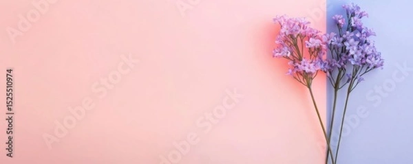 Obraz match gradient Delicate flowers against a pastel background, creating a soft and serene aesthetic.