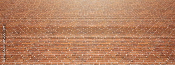 Fototapeta Concept or conceptual vintage or grungy brown background of rough brick texture floor as a retro pattern layout. A 3d illustration for construction, architecture, urban and interior design