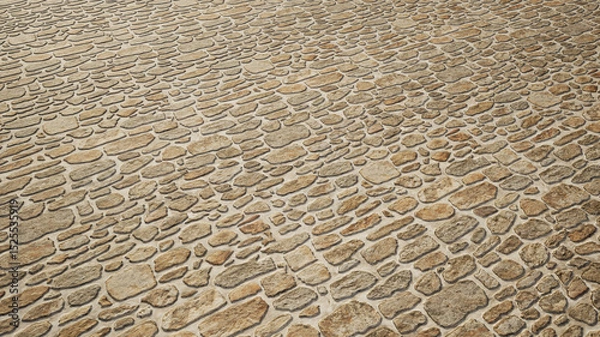 Fototapeta Concept or conceptual solid beige background of stone texture floor as a vintage pattern layout. A 3d illustration metaphor for construction, architecture, urban and interior design