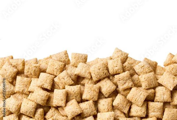 Fototapeta corn pads in a white background, close up, top view. Crispy corn pads in a white background.