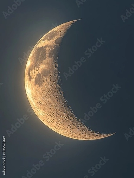 Obraz The moon shines brightly over a serene ocean at dusk.