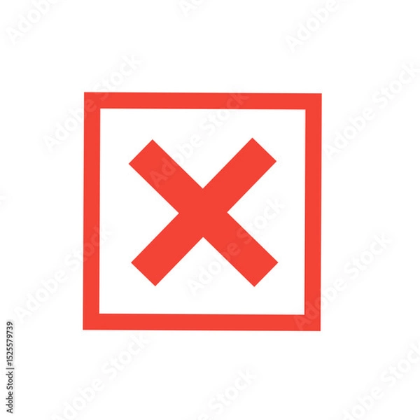 Fototapeta Check box tick mark icon set button correct right wrong buttons or yes or no checkmark red cross green tick vector illustration