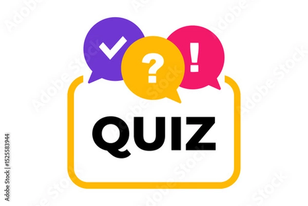 Obraz Colorful Quiz Icon with Speech Bubbles – Question and Answer Concept Design