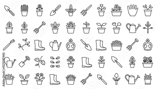 Fototapeta Hand-drawn vector illustration of a tool icon set