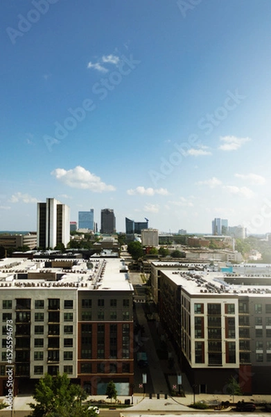 Obraz View of downtown Raleigh skyline with Seaboard Station apartments and restaurants in the foreground