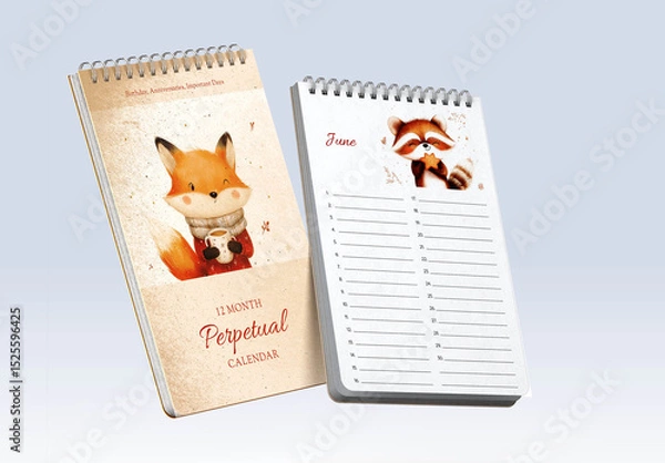 Fototapeta Perpetual Calendar Layout 