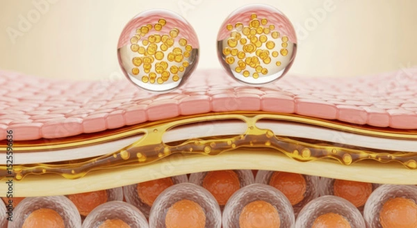 Obraz 美容成分が浸透する肌断面のイメージビジュアル