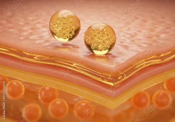 Obraz 美容成分が浸透する肌断面のイメージビジュアル