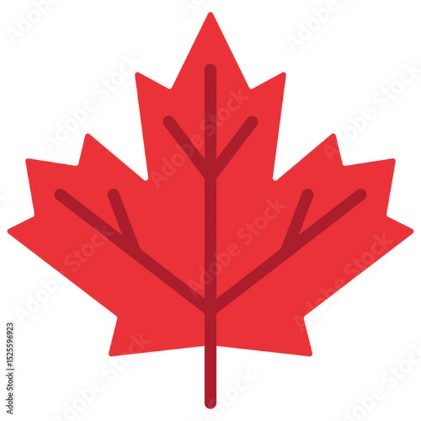 Fototapeta Red maple leaf, commonly associated with Canada, nature, autumn, and national identity themes. Vector illustration.