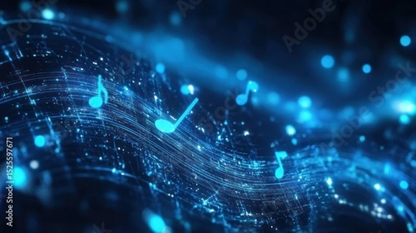 Obraz Abstract Digital Music Waves