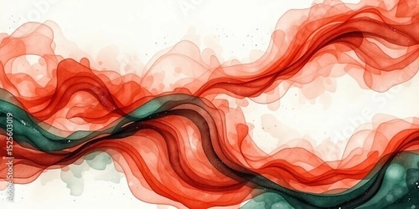 Fototapeta Serene Rheum Watercolor Panorama