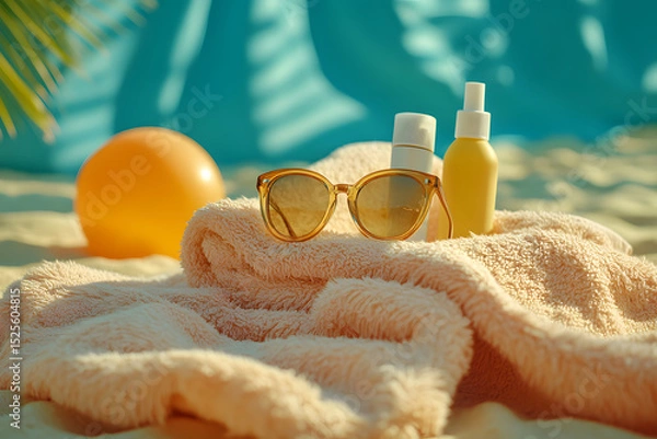 Fototapeta Beach essentials summer relaxation