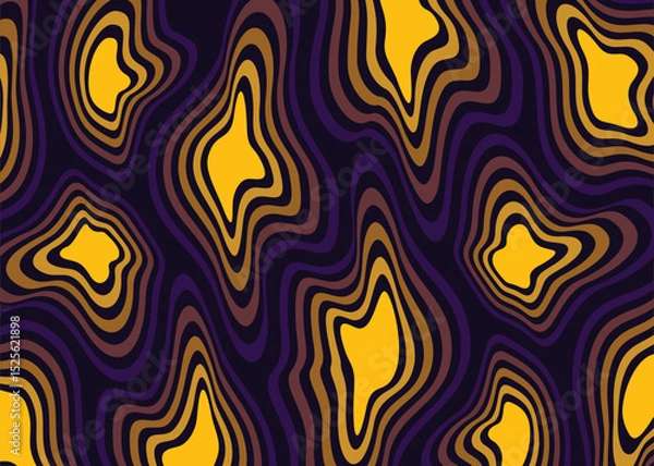 Obraz Abstract vector background waves. 3D optical illusion line art.