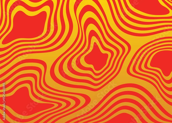 Obraz Abstract vector background waves. 3D optical illusion line art.