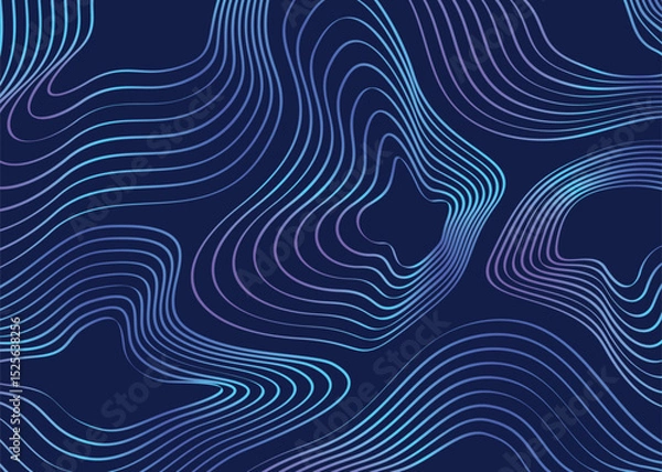 Obraz Abstract topographic lines neon background