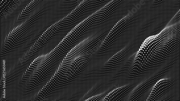 Fototapeta Point wave diagonal texture. Abstract dot background. Technological cyberspace background.