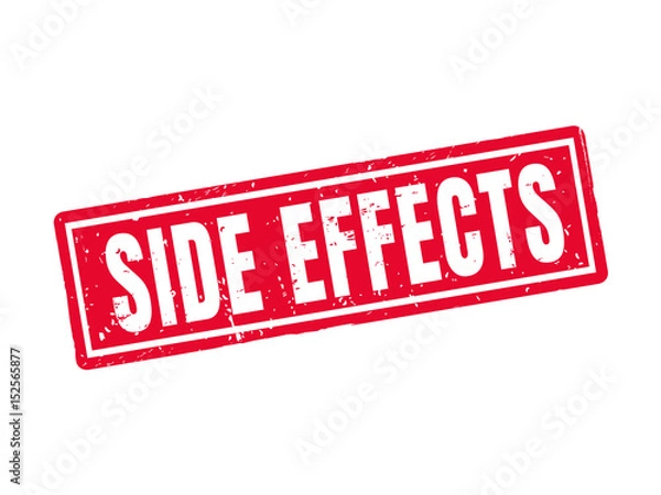 Obraz side effects red stamp style
