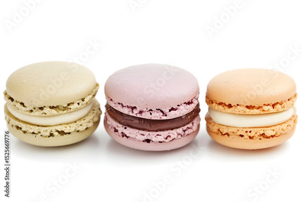 Fototapeta Pastle color of macaron with white background. Suitbale for markerting, advertising and blogging. 