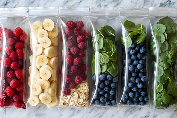 Fototapeta Healthy s ack packed in ziplock bag. Helathy theme wallpaper