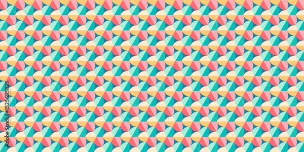 Fototapeta Abstract Geometric Pattern: Vibrant Colors and Repeating Shapes