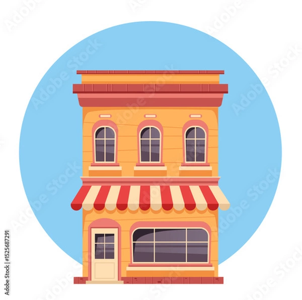 Obraz European style building design element isolated. Vector flat graphic design illustration