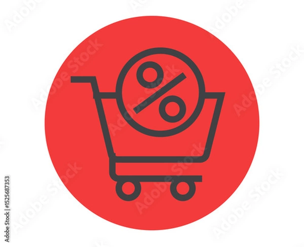 Obraz Discount sale shopping design element isolated icon. Vector flat graphic design illustration