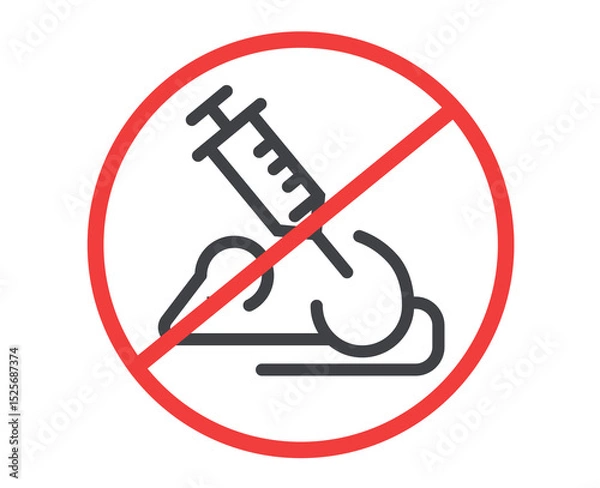 Obraz No animal cruelty no experiments on animals isolated icon. Vector flat graphic design illustration