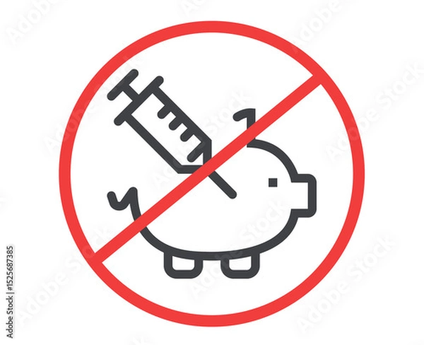 Obraz No animal cruelty no experiments on animals isolated icon. Vector flat graphic design illustration