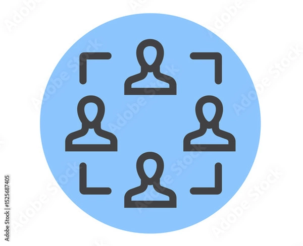 Obraz Teamwork cooperation business project start up icons isolated set. Vector flat graphic design illustration
