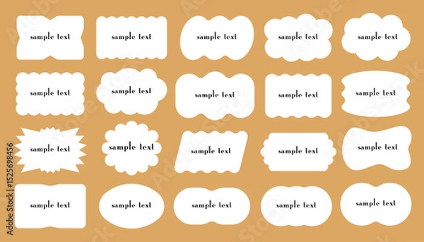 Fototapeta Vector Decorative Label Shapes with Sample Text – Editable Badge Templates