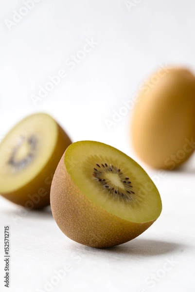 Obraz Fresh sungold kiwi fruit on white background, Healthy eating
