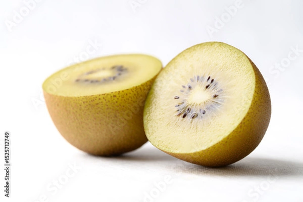 Obraz Fresh sungold kiwi fruit on white background, Healthy eating