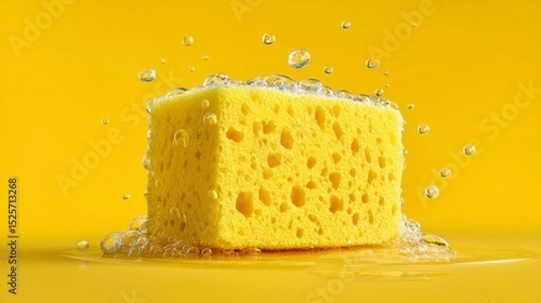 Obraz Yellow cleaning sponge for household cleaning