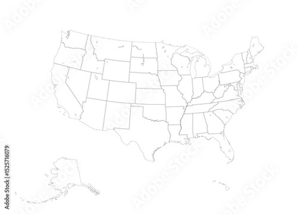Fototapeta United States of America map. Vector illustration