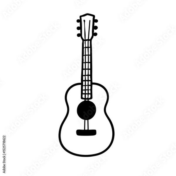 Obraz ギター　線画　手書き